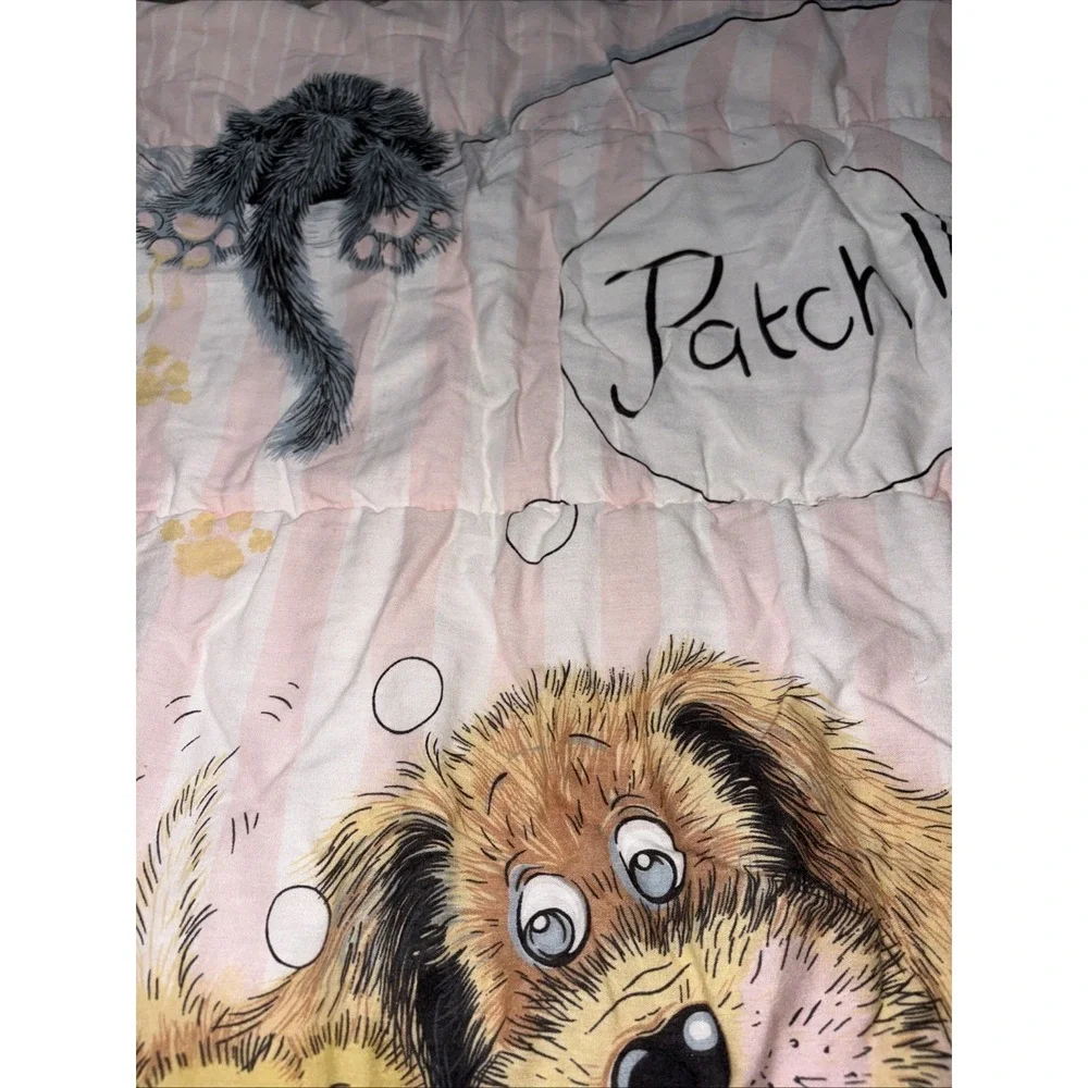 Vintage Sue Hall 1987 Snatch Patch the Dog and Friends Pink Sleeping Bag
